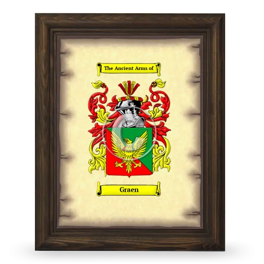 Graen Coat of Arms Framed - Brown