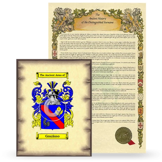 Graziuso Coat of Arms and Surname History Package