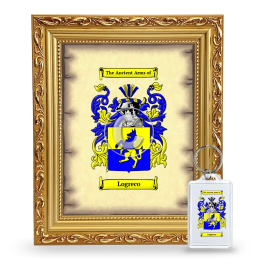 Logreco Framed Coat of Arms and Keychain - Gold