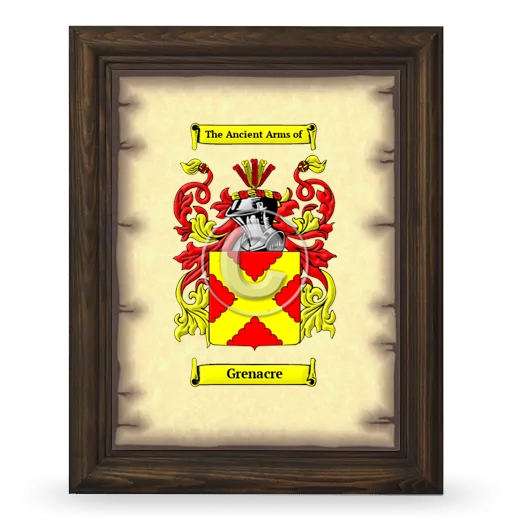 Grenacre Coat of Arms Framed - Brown