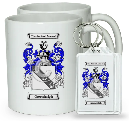 Greenhalgh Pair of Coffee Mugs and Pair of Keychains