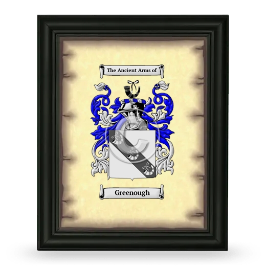 Greenough Coat of Arms Framed - Black