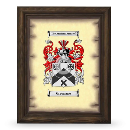 Greenane Coat of Arms Framed - Brown