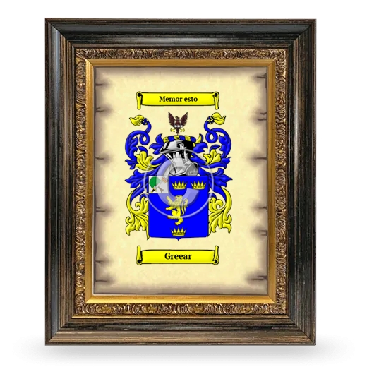 Greear Coat of Arms Framed - Heirloom