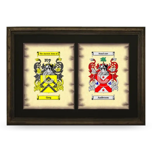 Double Coat of Arms Framed - Brown