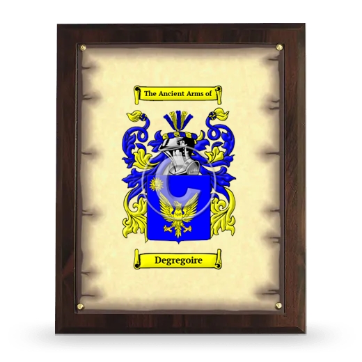 Degregoire Coat of Arms Plaque