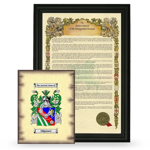 Gligoraci Framed History and Coat of Arms Print - Black