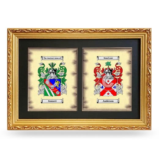 Double Coat of Arms Framed - Gold