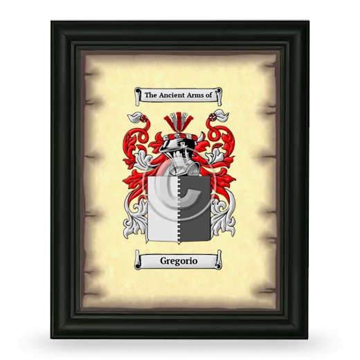 Gregorio Coat of Arms Framed - Black