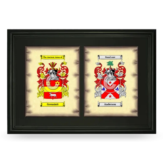 Double Coat of Arms Framed - Black