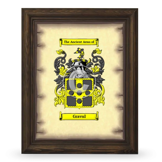 Gravul Coat of Arms Framed - Brown