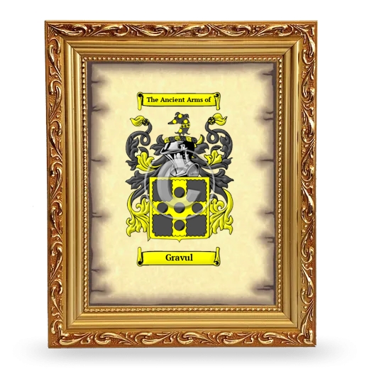 Gravul Coat of Arms Framed - Gold