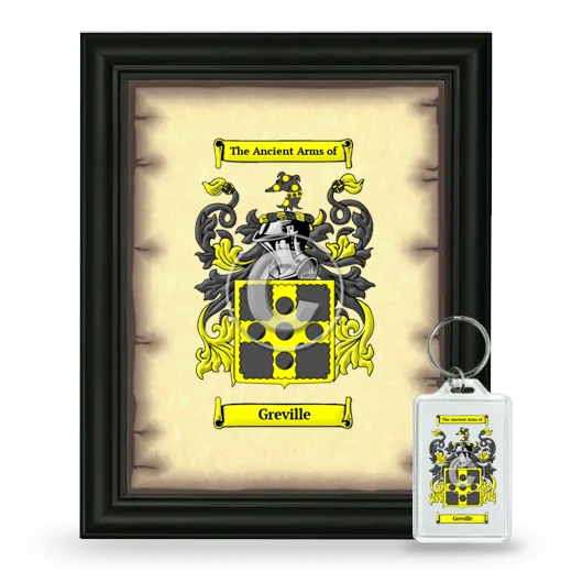 Greville Framed Coat of Arms and Keychain - Black