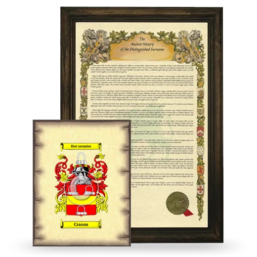 Crason Framed History and Coat of Arms Print - Brown