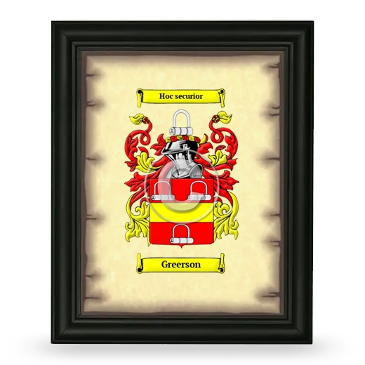 Greerson Coat of Arms Framed - Black