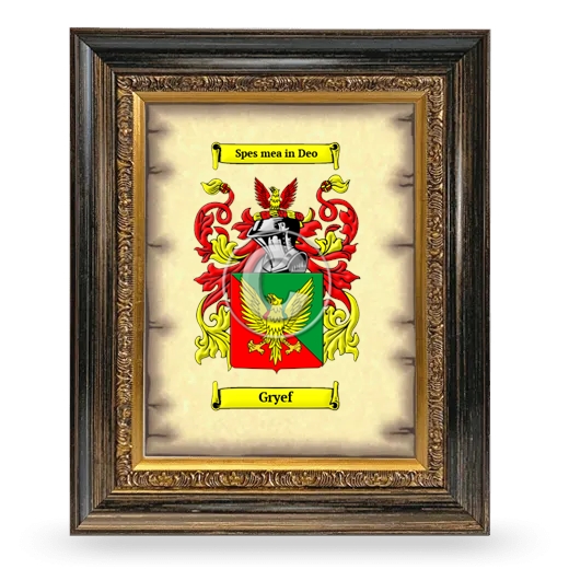 Gryef Coat of Arms Framed - Heirloom