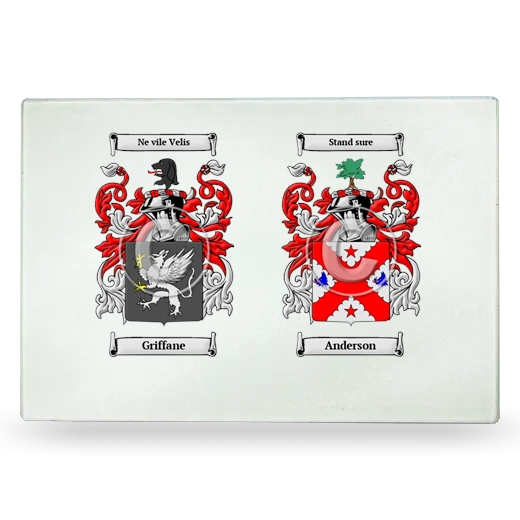 Double Coat of Arms Glass Cutting Board