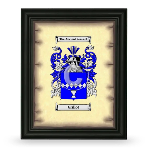 Grillot Coat of Arms Framed - Black