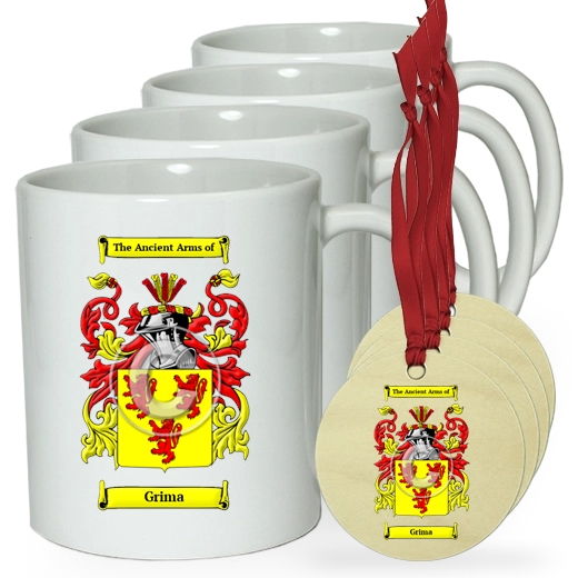 Grima Set of 4 Classic Mugs and Ornaments