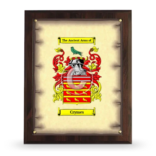 Crymes Coat of Arms Plaque