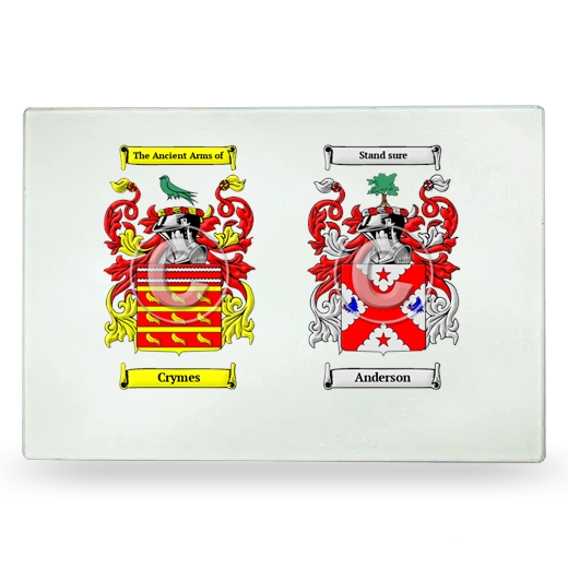 Double Coat of Arms Glass Cutting Board