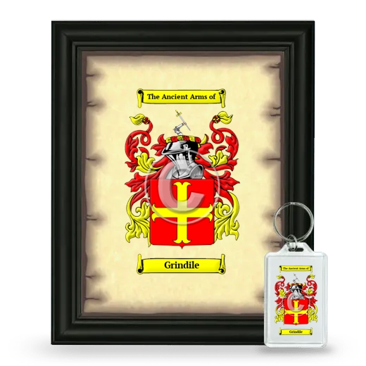 Grindile Framed Coat of Arms and Keychain - Black