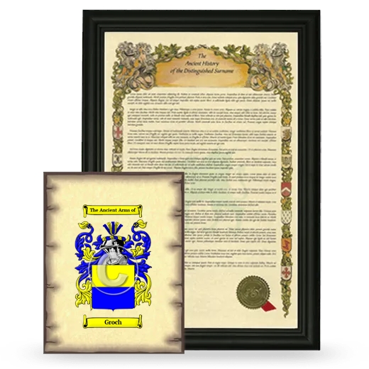 Groch Framed History and Coat of Arms Print - Black