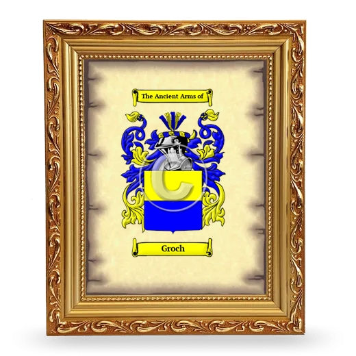 Groch Coat of Arms Framed - Gold