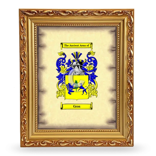 Gros Coat of Arms Framed - Gold