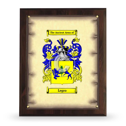 Legro Coat of Arms Plaque