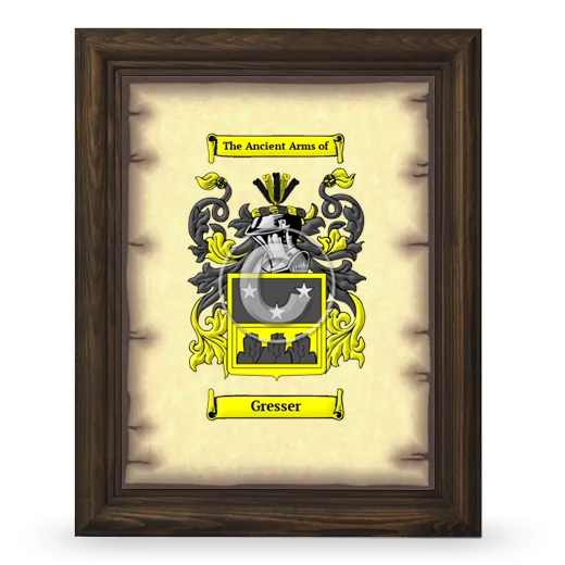 Gresser Coat of Arms Framed - Brown