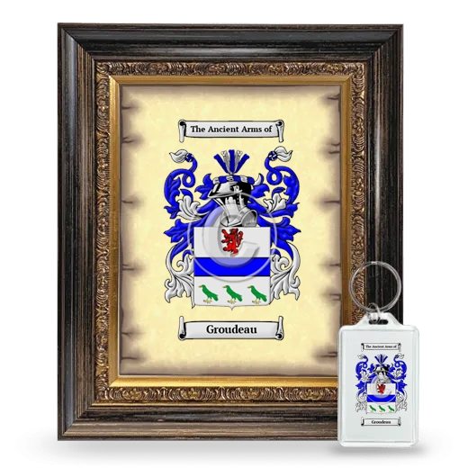 Groudeau Framed Coat of Arms and Keychain - Heirloom