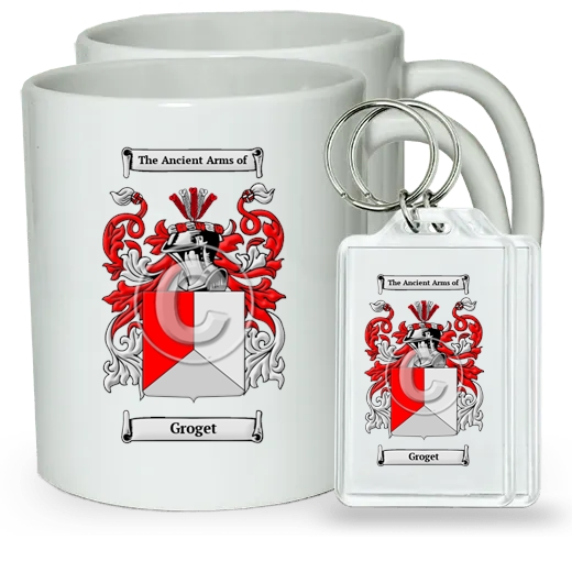 Groget Pair of Coffee Mugs and Pair of Keychains