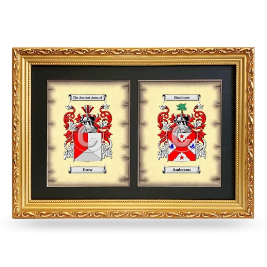 Double Coat of Arms Framed - Gold