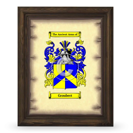 Groubert Coat of Arms Framed - Brown