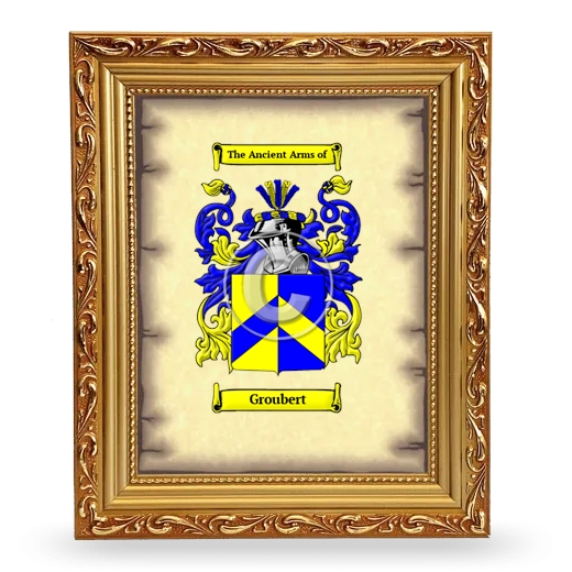 Groubert Coat of Arms Framed - Gold