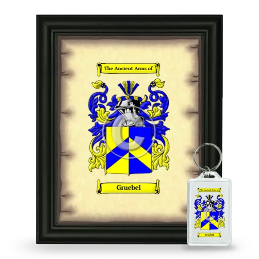 Gruebel Framed Coat of Arms and Keychain - Black