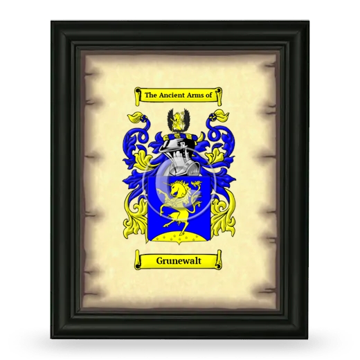 Grunewalt Coat of Arms Framed - Black