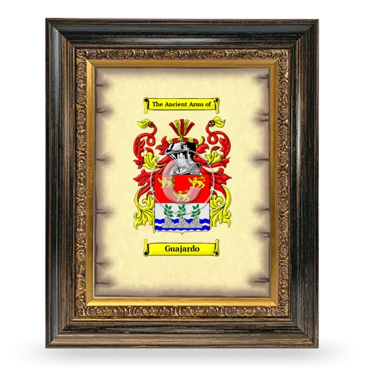 Guajardo Coat of Arms Framed - Heirloom