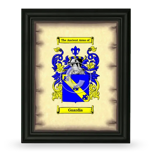 Guardia Coat of Arms Framed - Black