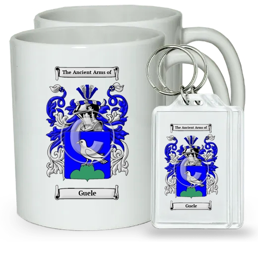 Guele Pair of Coffee Mugs and Pair of Keychains