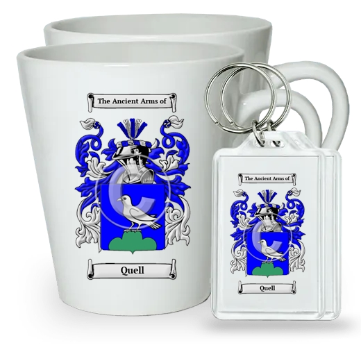 Quell Pair of Latte Mugs and Pair of Keychains