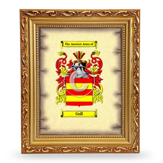 Goll Coat of Arms Framed - Gold