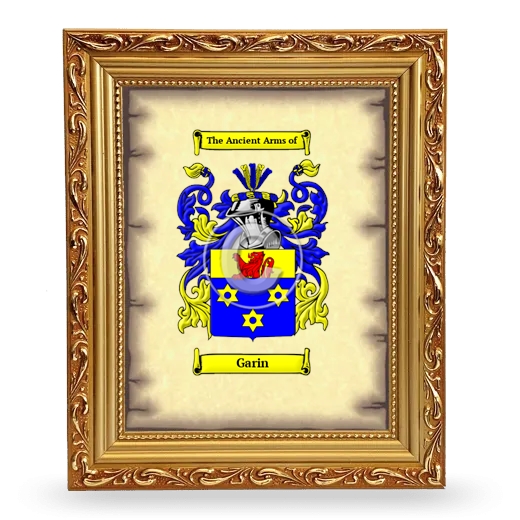 Garin Coat of Arms Framed - Gold