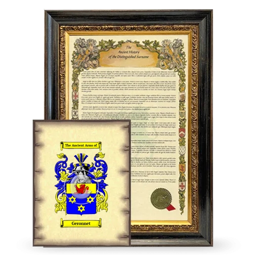 Geronnet Framed History and Coat of Arms Print - Heirloom