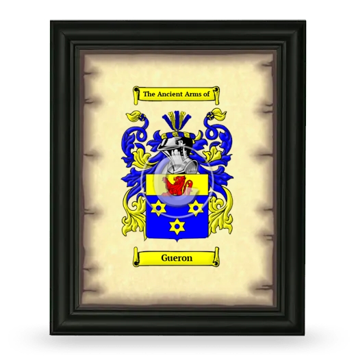 Gueron Coat of Arms Framed - Black