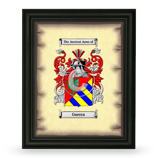 Guerra Coat of Arms Framed - Black