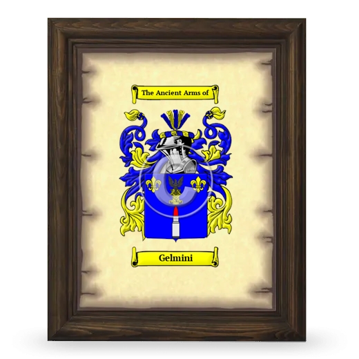 Gelmini Coat of Arms Framed - Brown