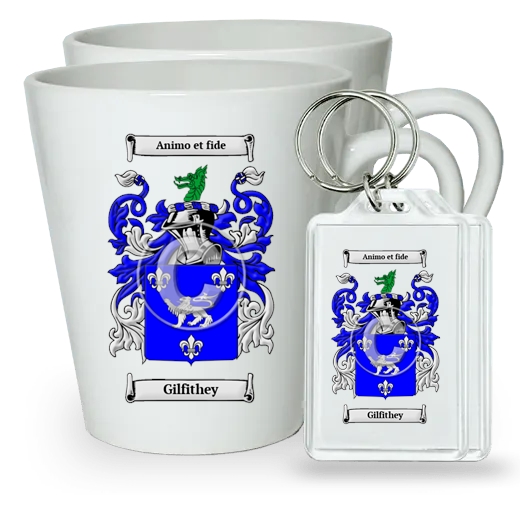 Gilfithey Pair of Latte Mugs and Pair of Keychains