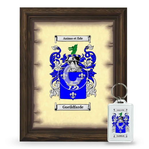 Gueildfarde Framed Coat of Arms and Keychain - Brown